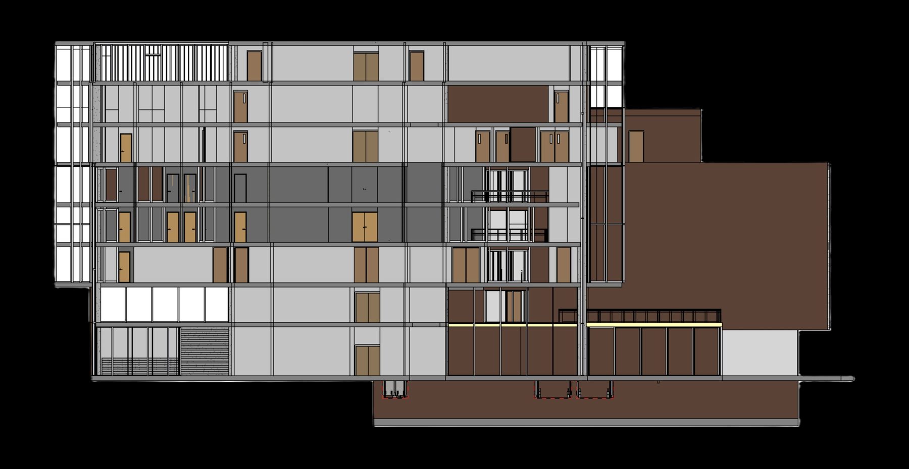 A section cut from a federated model. Every element carries data an