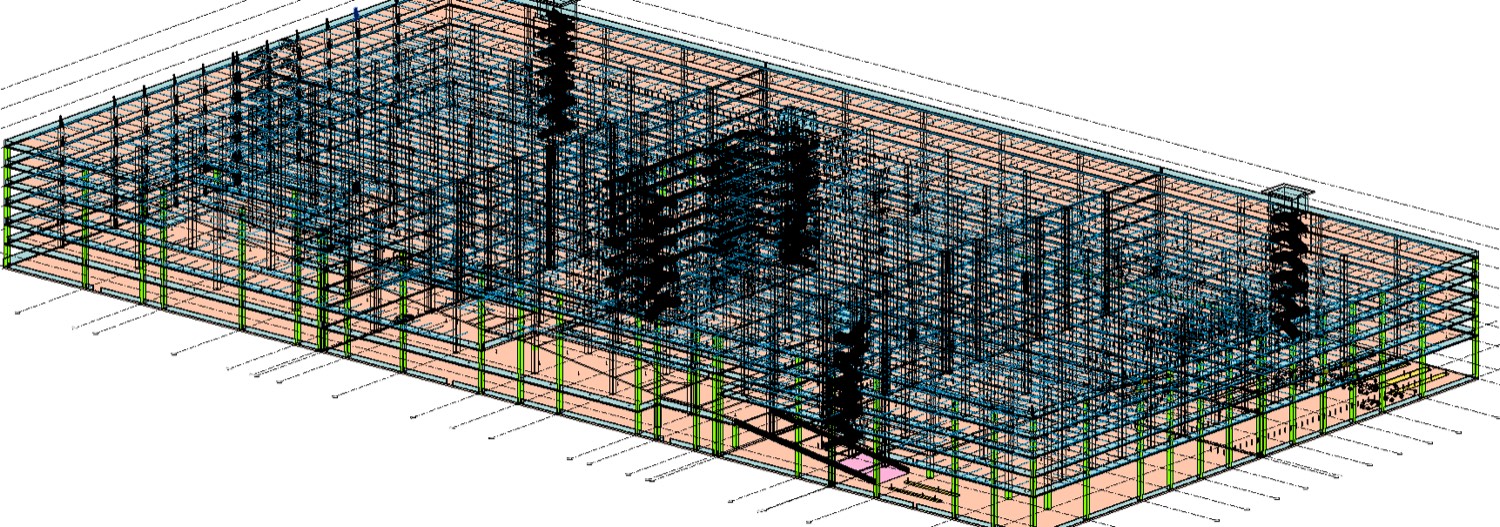 Structural model of a multi-level airport parking deck